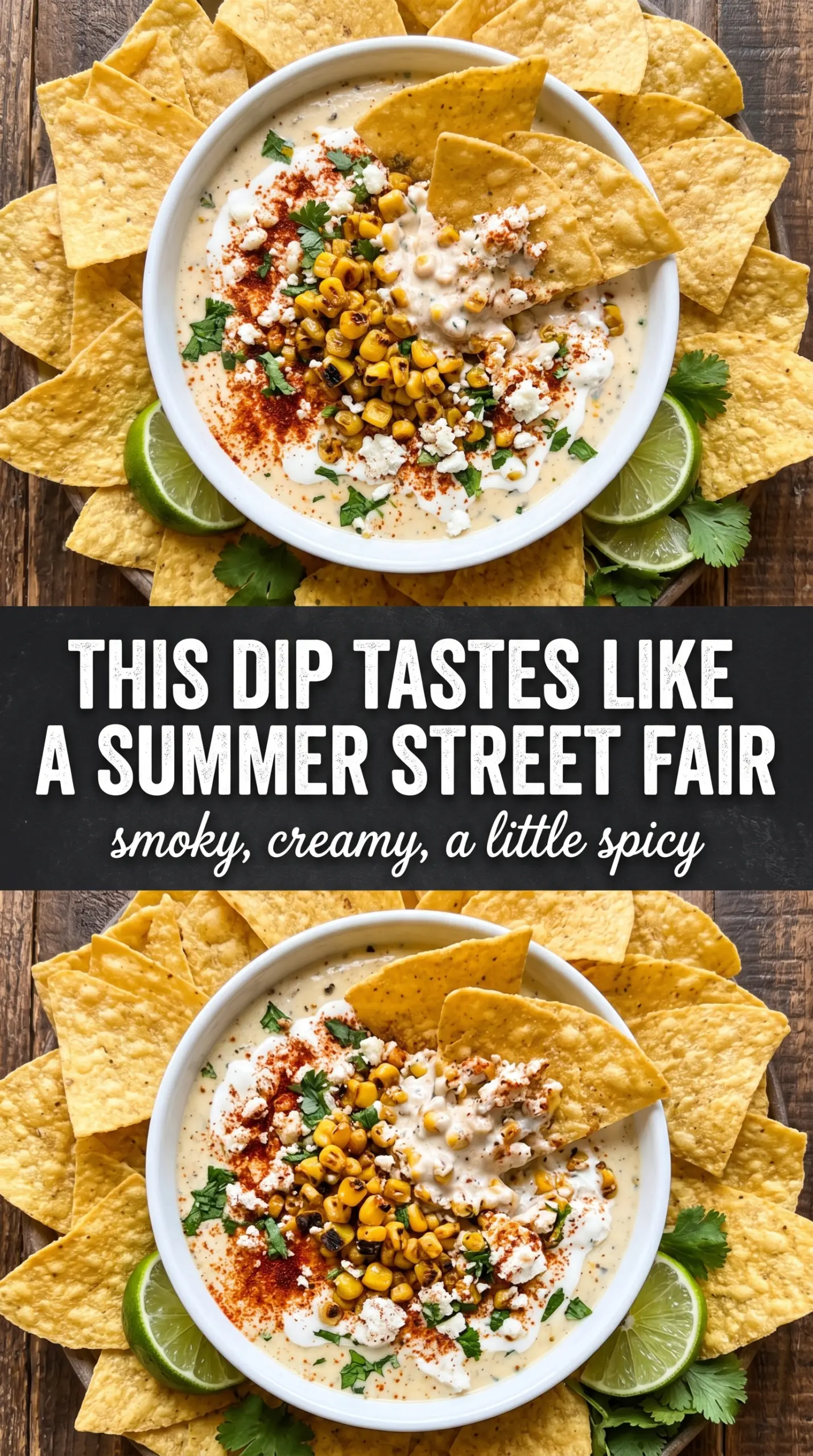 Street Corn Dip charred creamy cotija