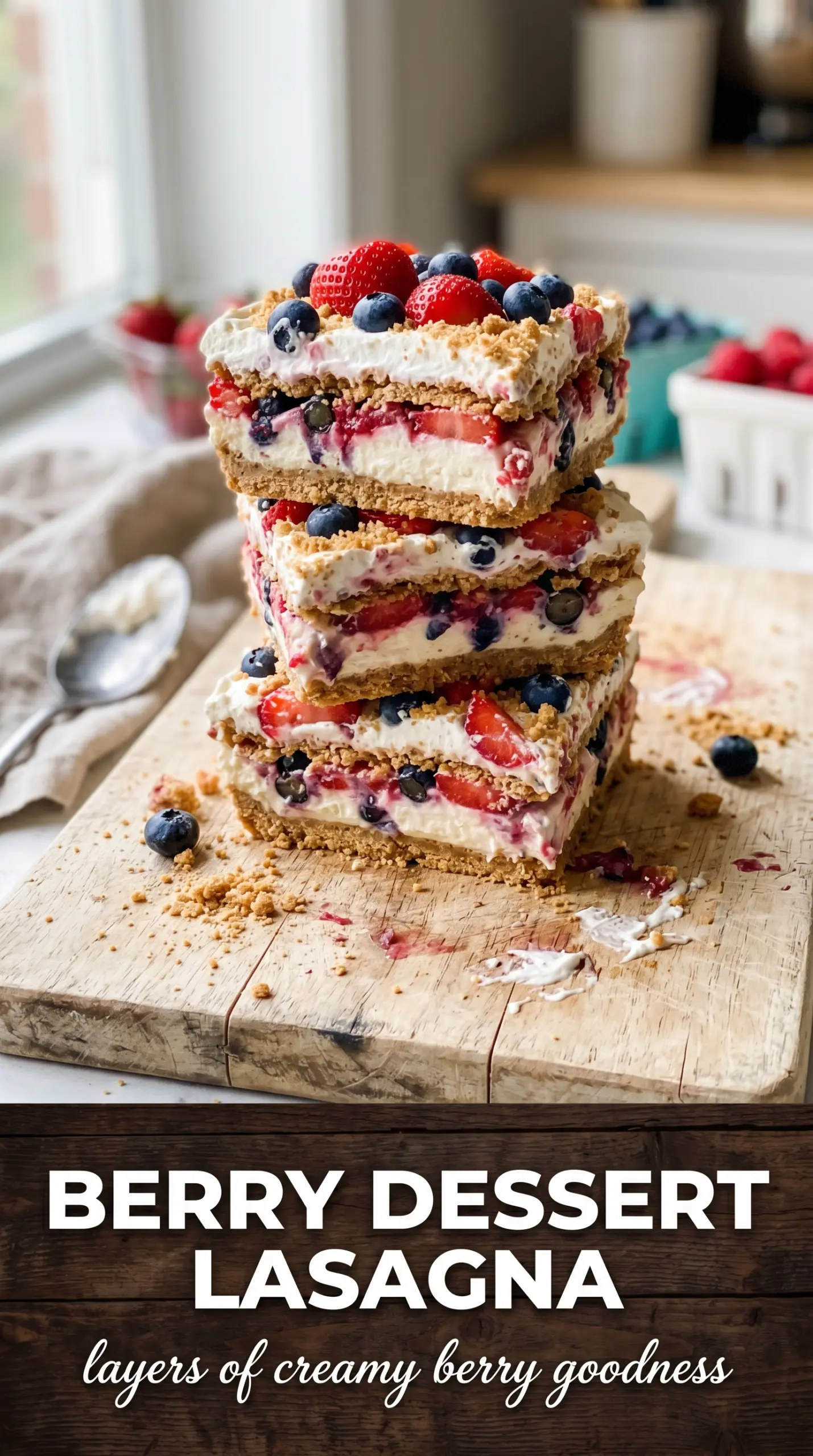 Very Berry Dessert Lasagna berry layers creamy no-bake
