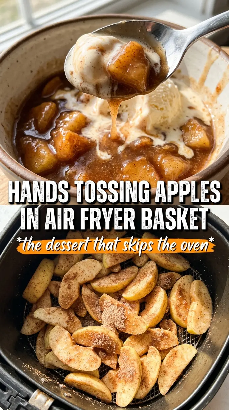 Air Fryer Apples caramelized cinnamon sugar
