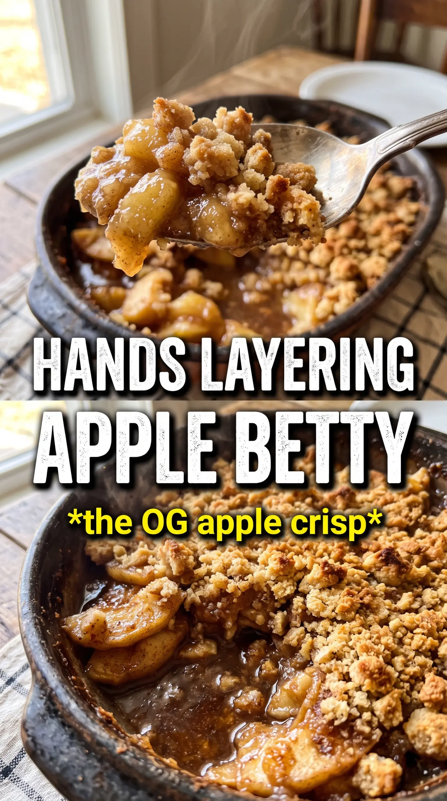 Apple Betty golden crumbly baked apples
