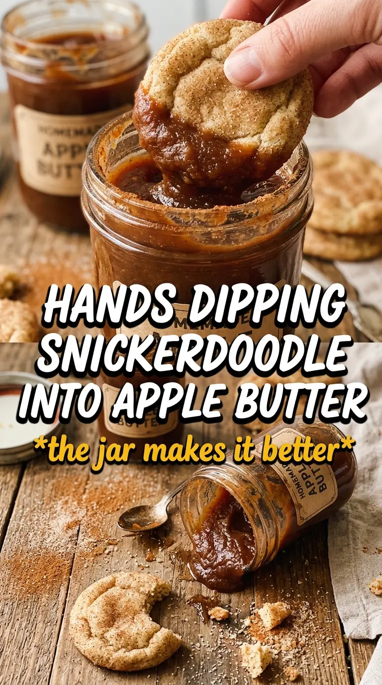 Apple Butter Snickerdoodles soft crinkled cinnamon-sugar cookies