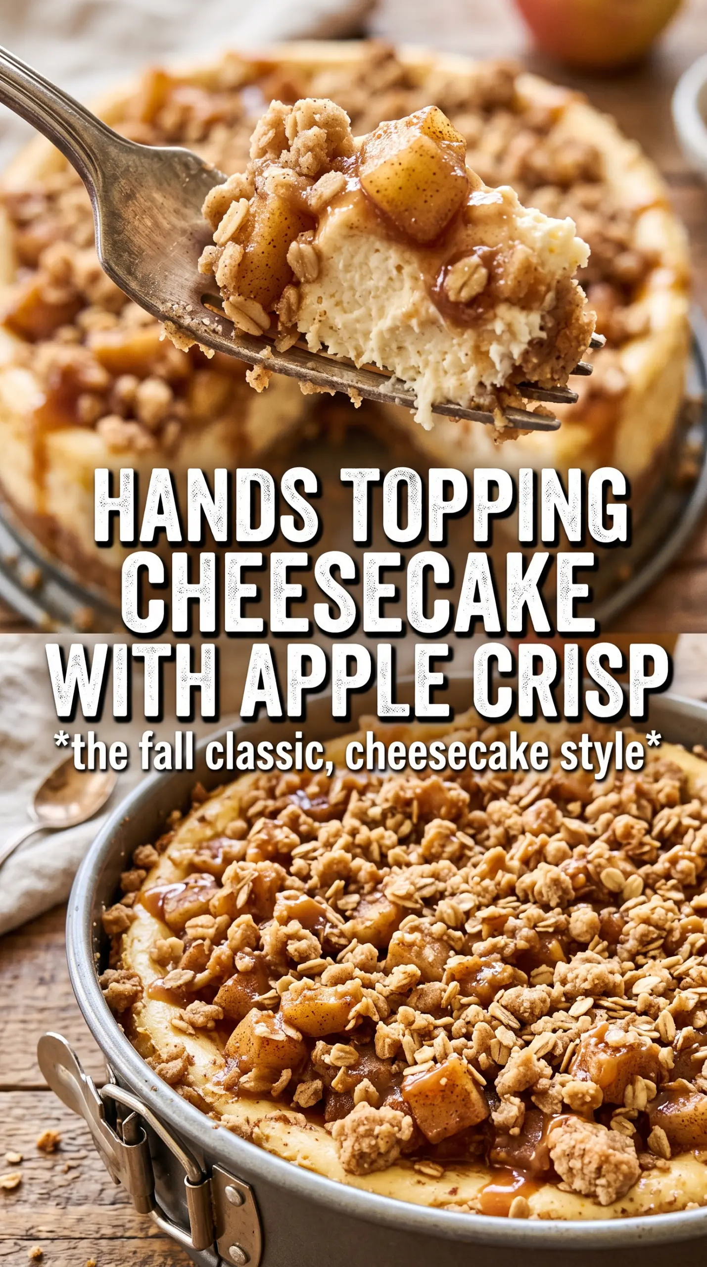 Apple Crisp Cheesecake creamy spiced crumble