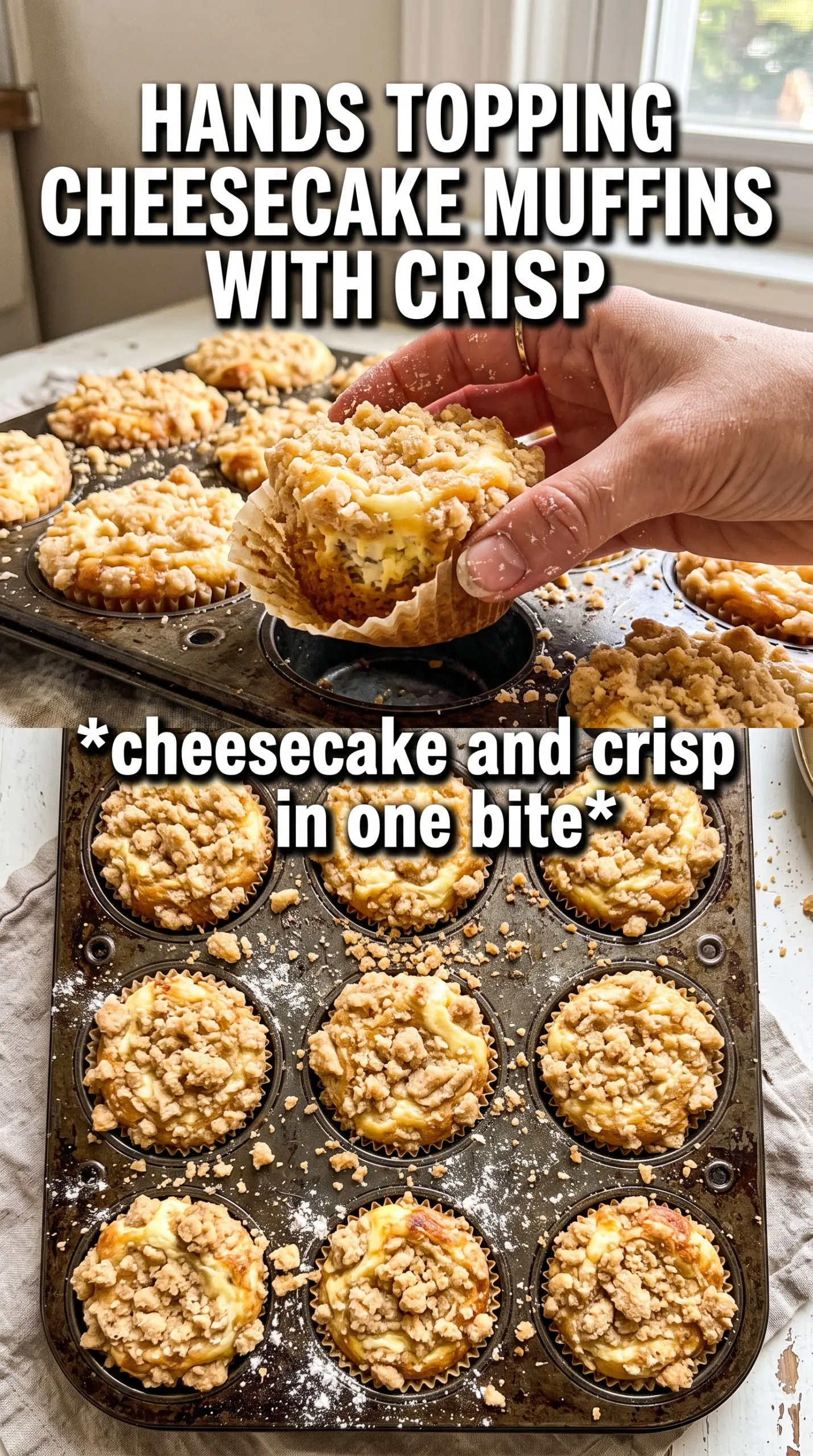 Apple Crisp Cheesecake Muffins creamy apple crumble