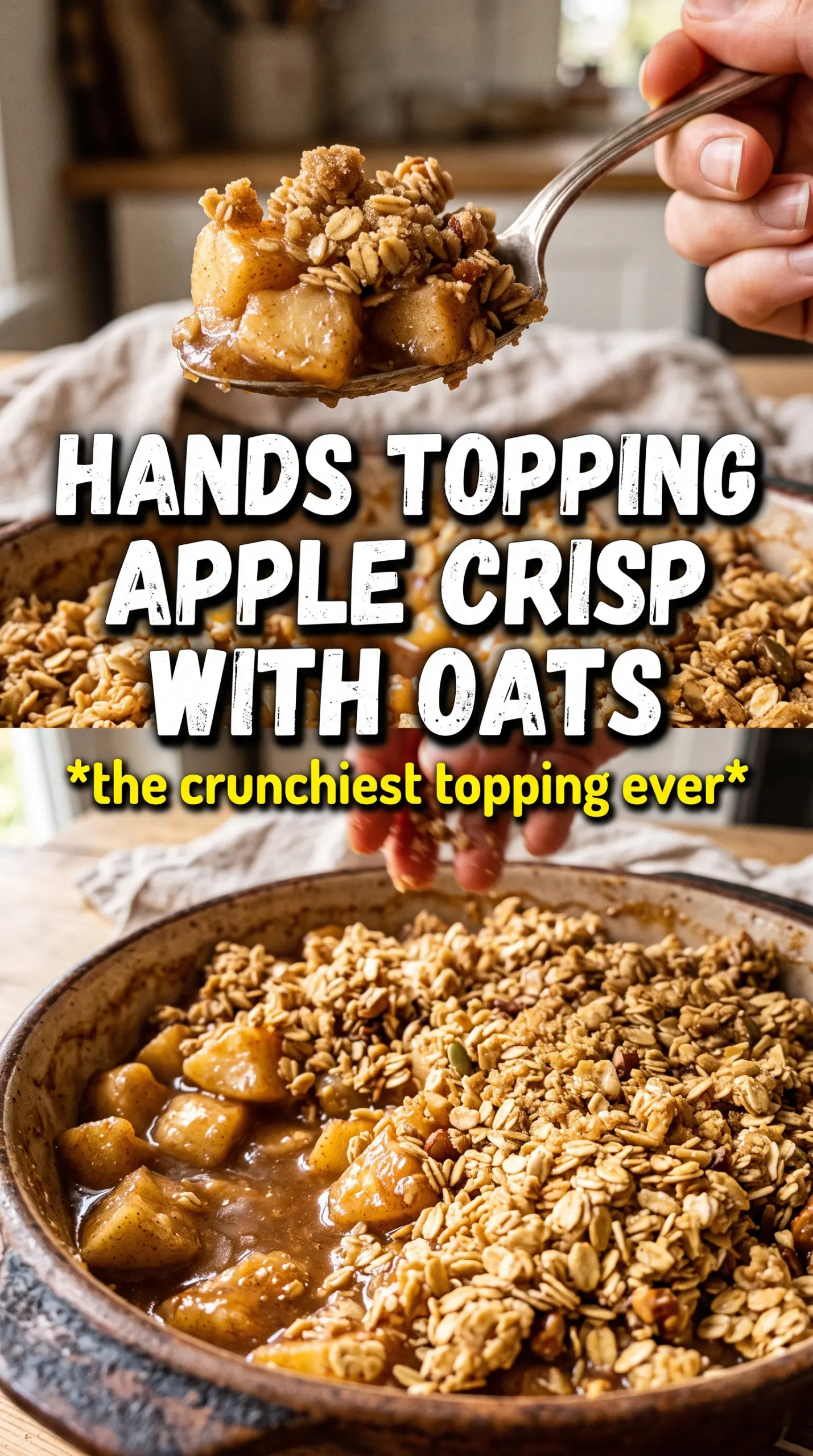 Apple Crisp With Oats golden crumbly cinnamon