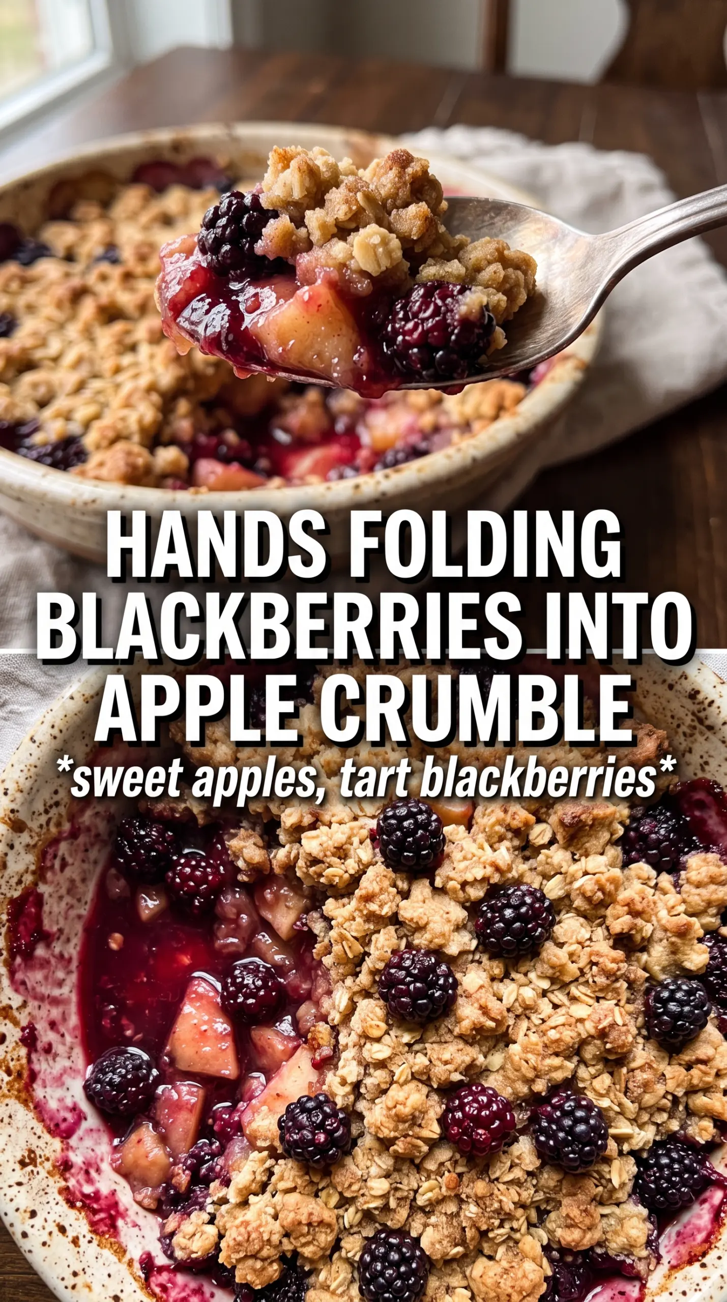 Blackberry Apple Crumble crisp fruity dessert