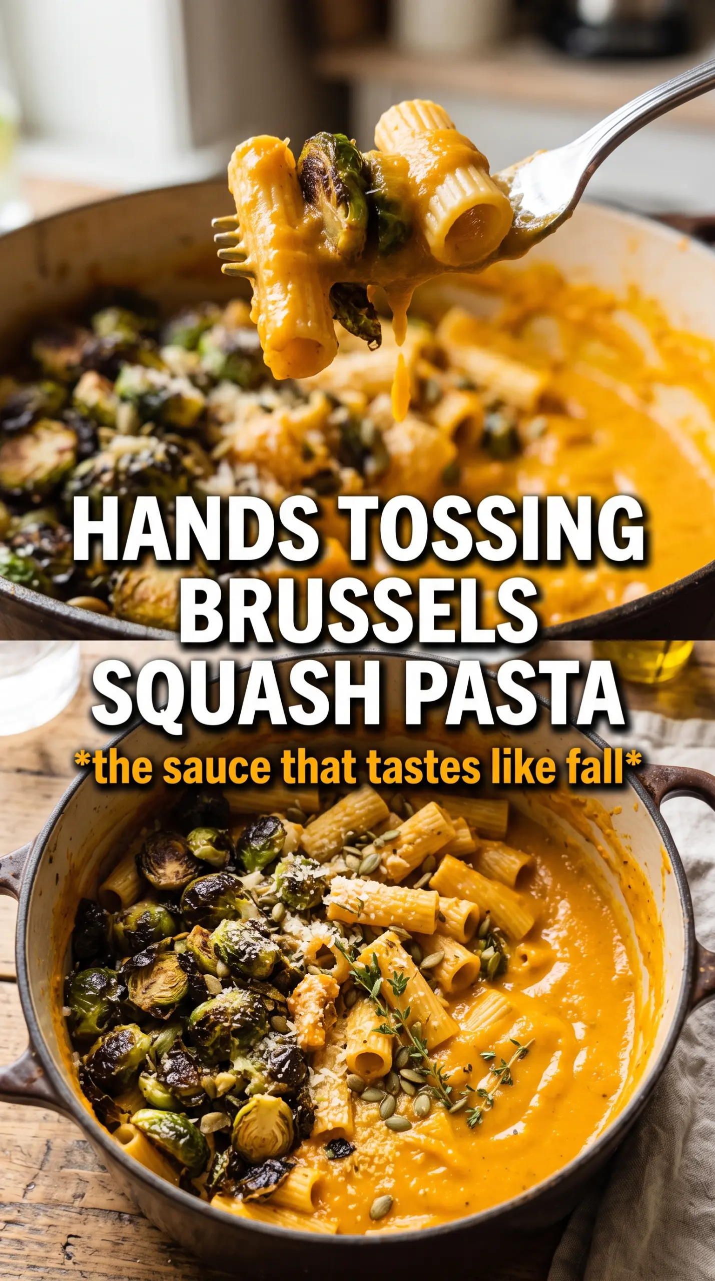 Brussels sprouts and butternut squash pasta caramelized brown butter