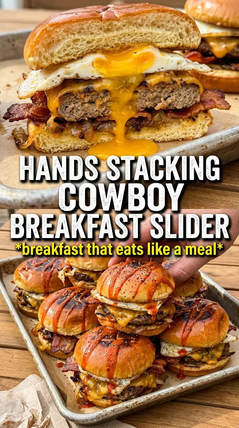 Cowboy Breakfast Sliders golden savory cheesy