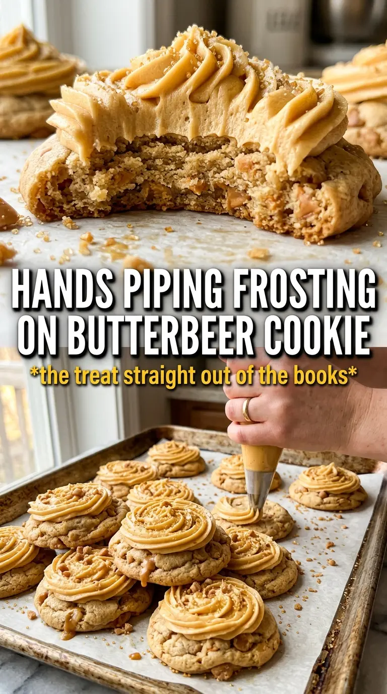 Harry Potter butterbeer cookies golden frosting butterscotch