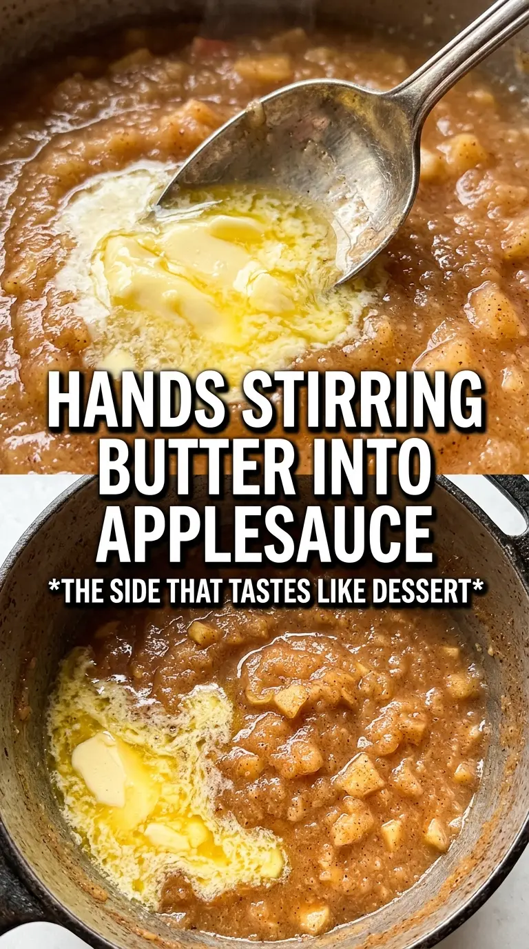 Hot Buttered Apple Sauce With Cinnamon And Nutmeg, smooth golden, browned butter