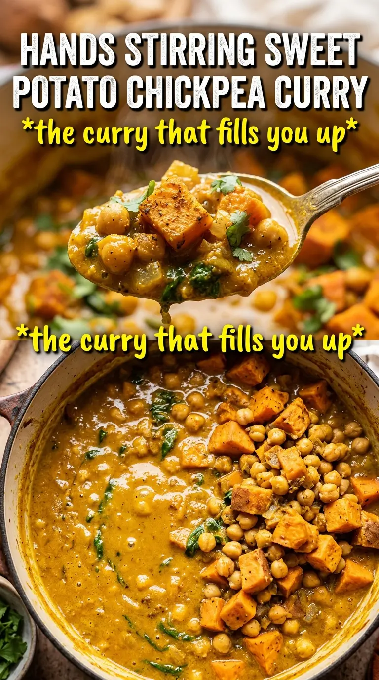 Sweet Potato And Chickpea Curry creamy coconut, vibrant spices, lime
